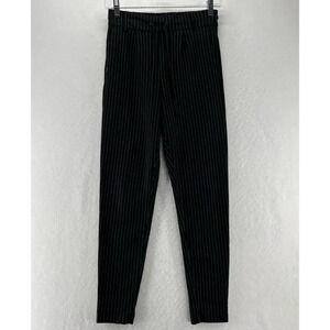 ONLY Blue Denim Pants Women XS/32 Ponte Pinstripe Skinny Ankle Pull On Black